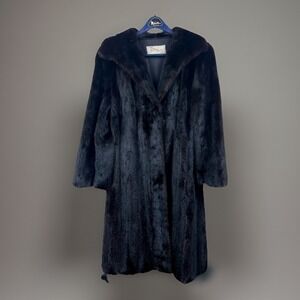 Vintage 1960's Women's Brown Mink Fur Full Length Luxury Coat Jacket Authentic